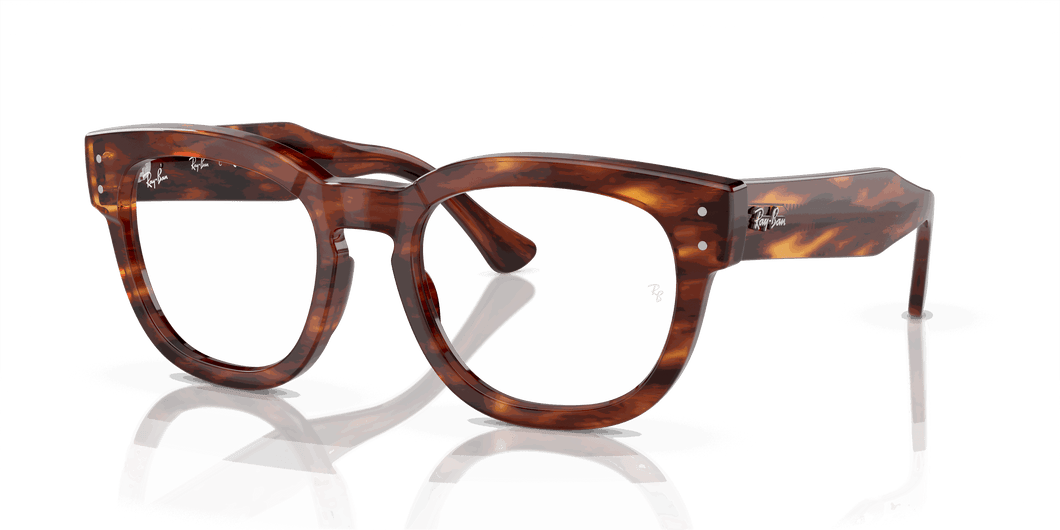 [Clear Lenses, Polished Striped Havana Frame]