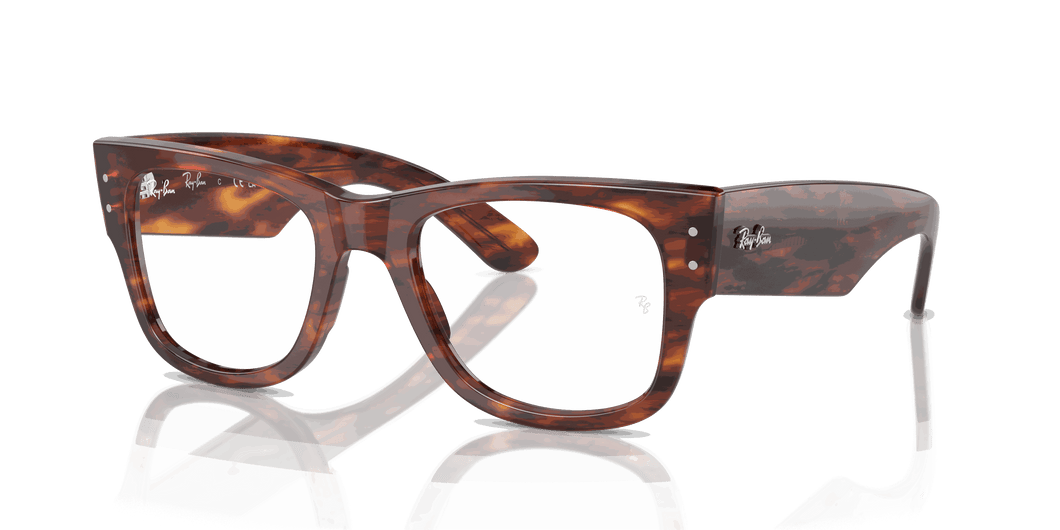 [Clear Lenses, Polished Striped Havana Frame]