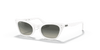 [Grey Gradient Lenses, Polished White Frame]