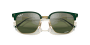 Silver Lenses, Polished Green On Gold Frame