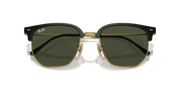 Green Lenses, Polished Black On Gold Frame