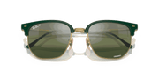 Silver/Green Lenses, Polished Green On Gold Frame