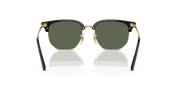 Dark Green Lenses, Polished Black On Gold Frame