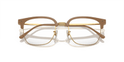 Demo Lens Lenses, Polished Beige On Gold Frame