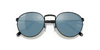 [Green Mirror Blue Lenses, Polished Black Frame]