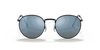 [Green Mirror Blue Lenses, Polished Black Frame]