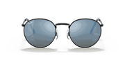 Green Mirror Blue Lenses, Polished Black Frame