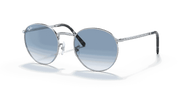 Clear Gradient Blue Lenses, Polished Silver Frame