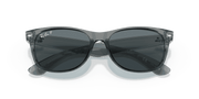 Dark Blue Lenses, Polished Transparent Grey Frame