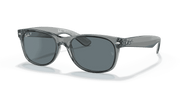 Dark Blue Lenses, Polished Transparent Grey Frame