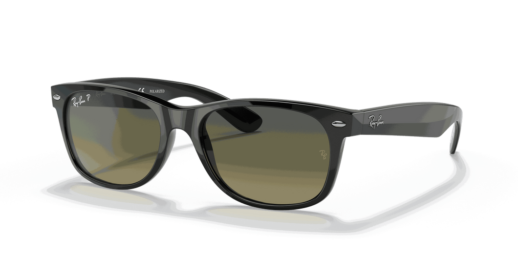 [Polarized Blue/Green Gradient Lenses, Polished Black Frame]