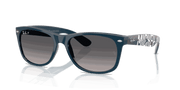 Grey Gradient Polar Lenses, Polished Blue Navy Frame