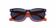 Blue Lenses, Polished Blue On Orange Frame