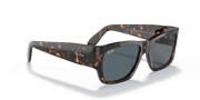 Dark Blue Lenses, Polished Havana Frame