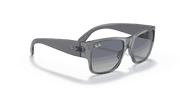 Grey Gradient Blue Lenses, Polished Transparent Grey Frame