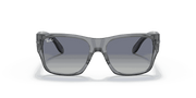 Grey Gradient Blue Lenses, Polished Transparent Grey Frame