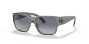 Grey Gradient Blue Lenses, Polished Transparent Grey Frame