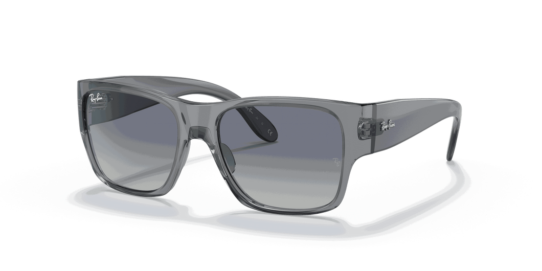 [Grey Gradient Blue Lenses, Polished Transparent Grey Frame]