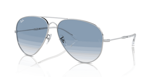 [Clear & Blue Lenses, Polished Silver Frame]