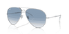 [Clear & Blue Lenses, Polished Silver Frame]