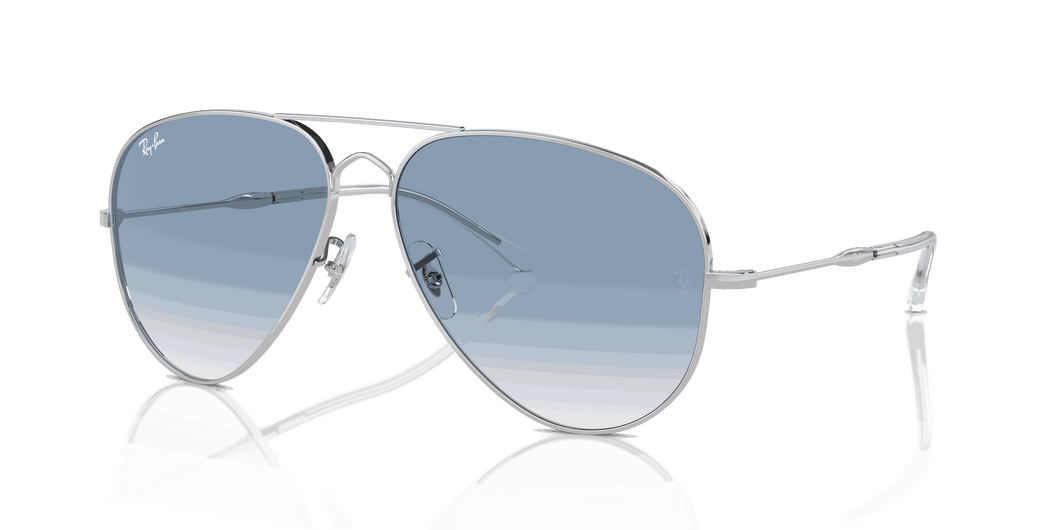 [Clear & Blue Lenses, Polished Silver Frame]