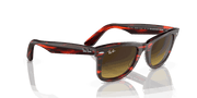 Brown Gradient Lenses, Polished Striped Red Frame