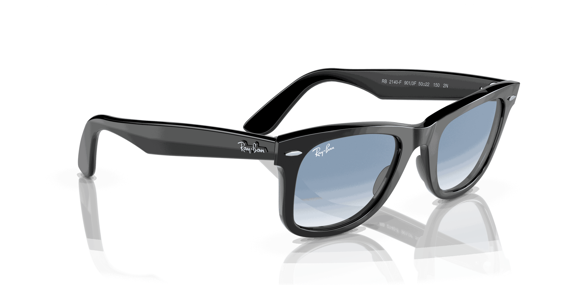 [Blue Lenses, Polished Black Frame]