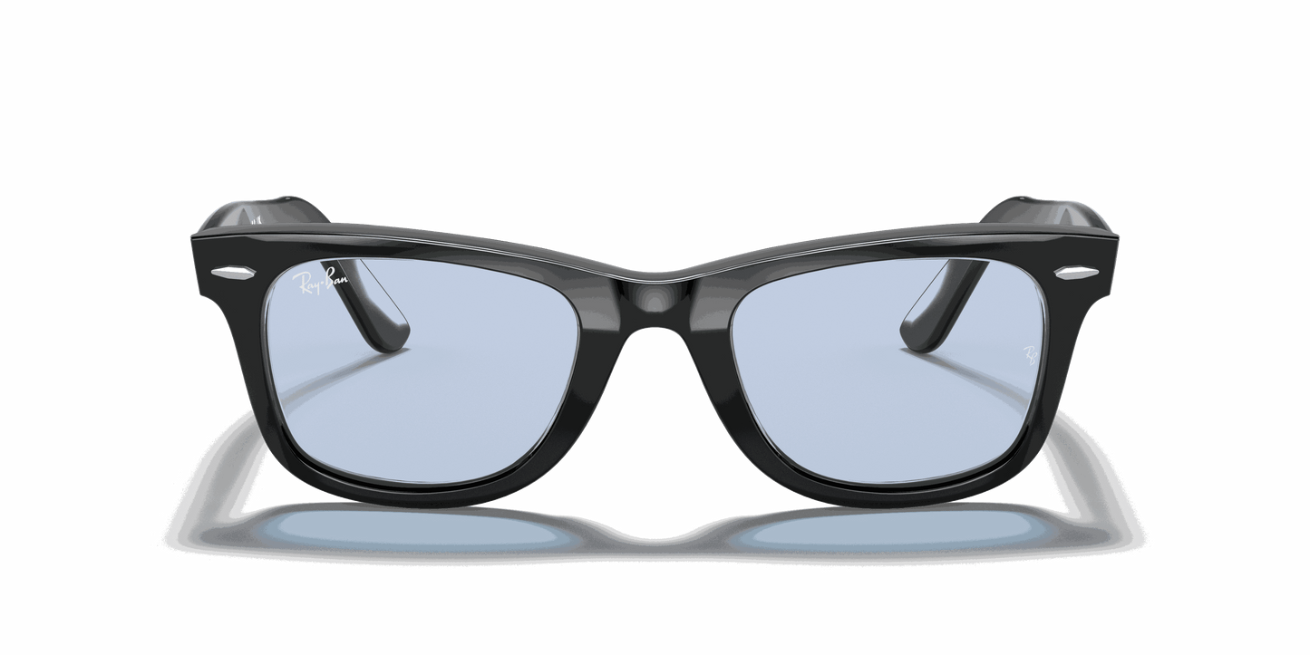 [Blue/Grey Classic Lenses, Polished Black Frame]