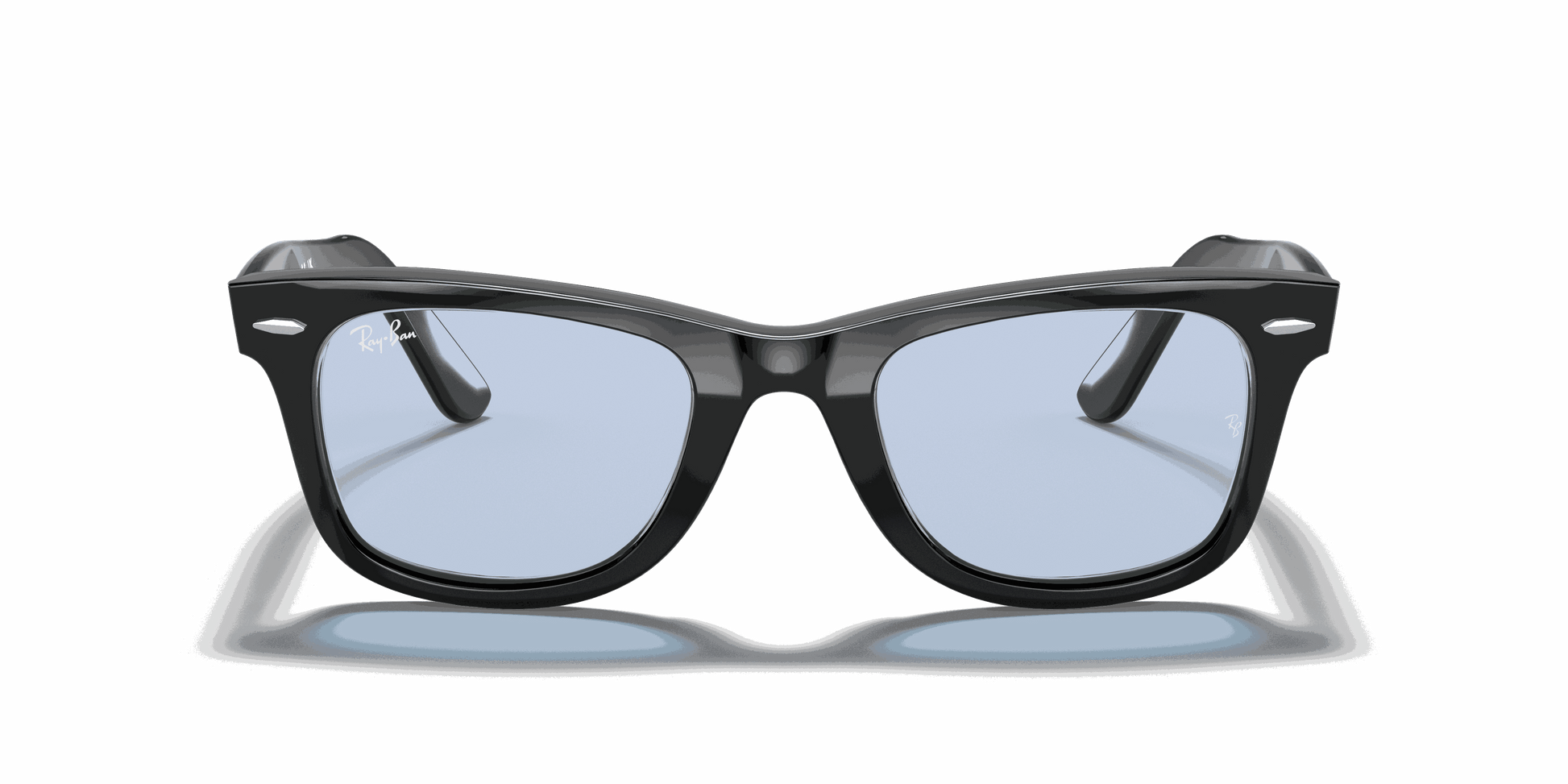 [Blue/Grey Classic Lenses, Polished Black Frame]