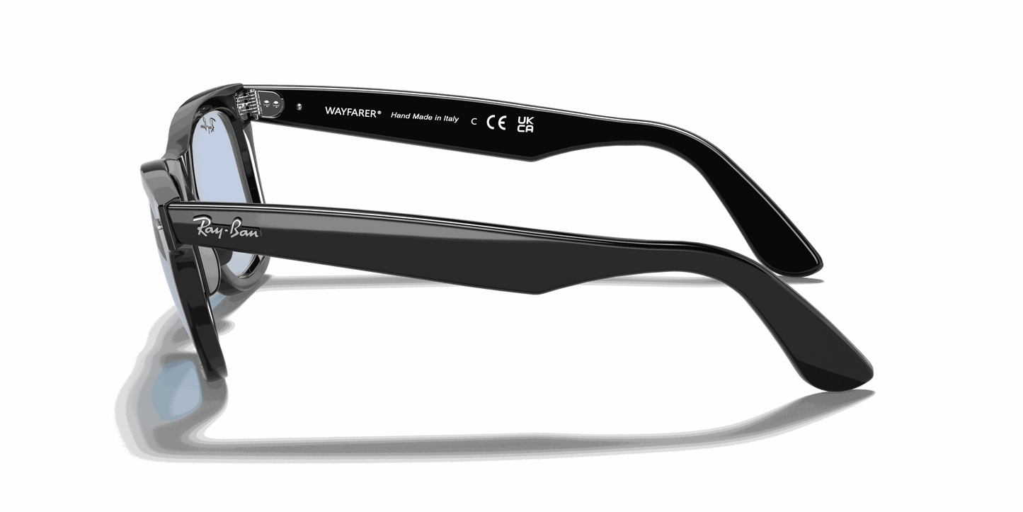 [Blue/Grey Classic Lenses, Polished Black Frame]