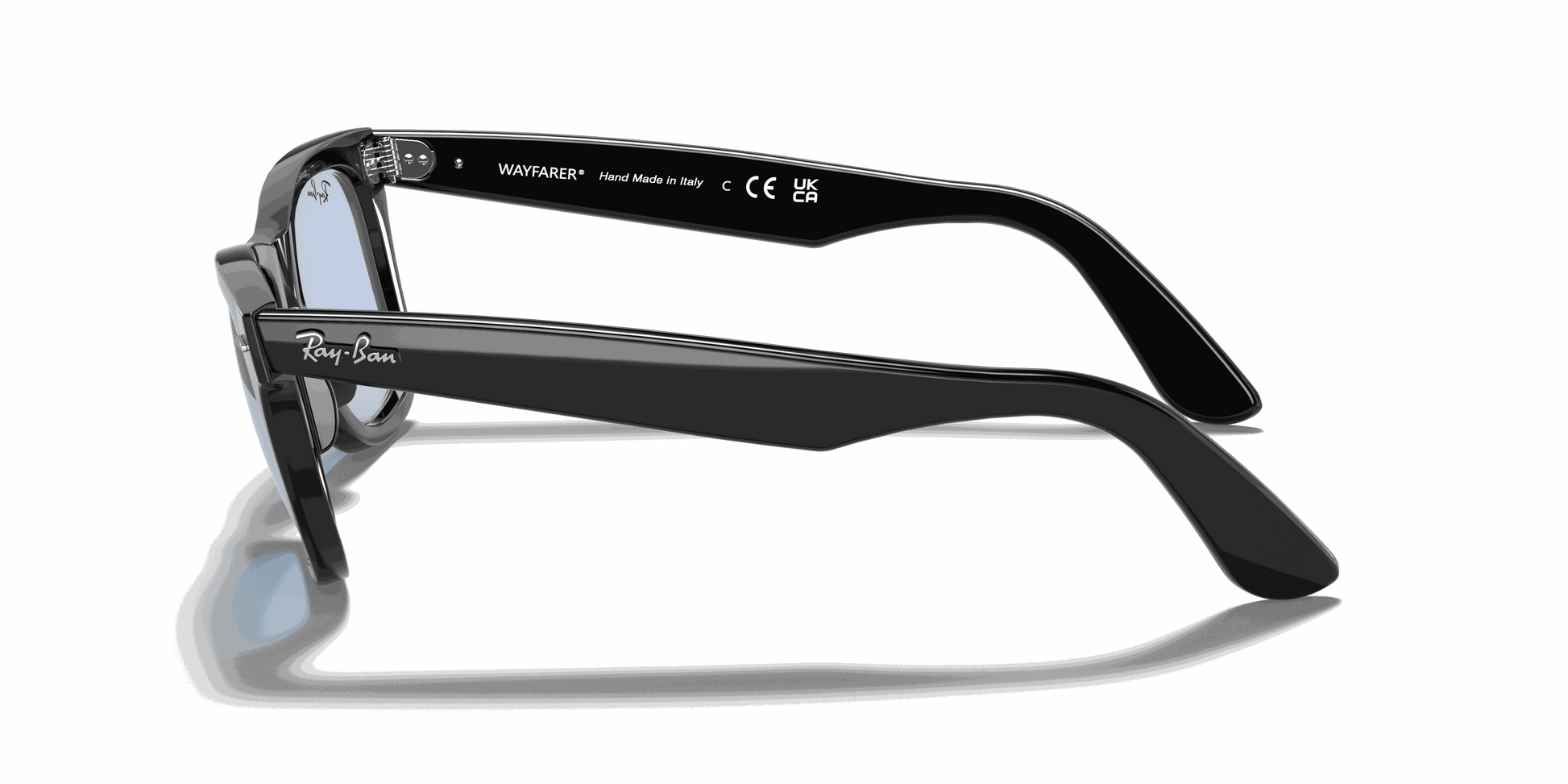 [Blue/Grey Classic Lenses, Polished Black Frame]