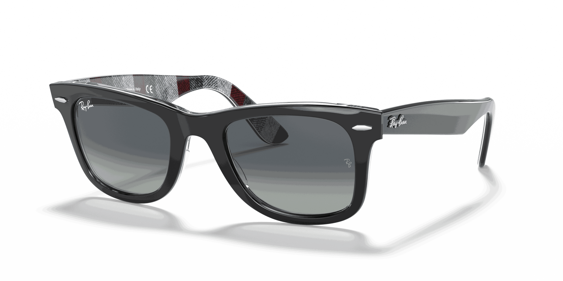 [Light Grey Gradient Blue Lenses, Polished Black Frame]