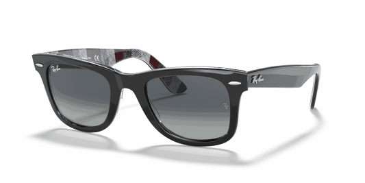 [Light Grey Gradient Blue Lenses, Polished Black Frame]