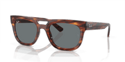 Dark Blue Lenses, Polished Striped Havana Frame