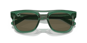 Brown Lenses, Polished Transparent Green Frame