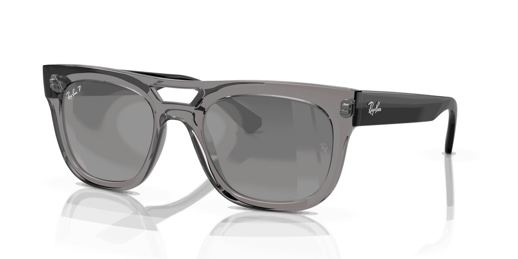 [Silver/Grey Lenses, Polished Transparent Grey Frame]