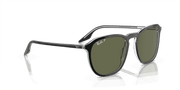 Green Lenses, Polished Black On Transparent Frame