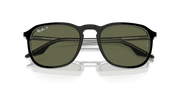 Green Lenses, Polished Black On Transparent Frame