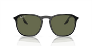 Green Lenses, Polished Black On Transparent Frame