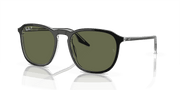 Green Lenses, Polished Black On Transparent Frame