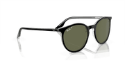 Green Lenses, Polished Black On Transparent Frame