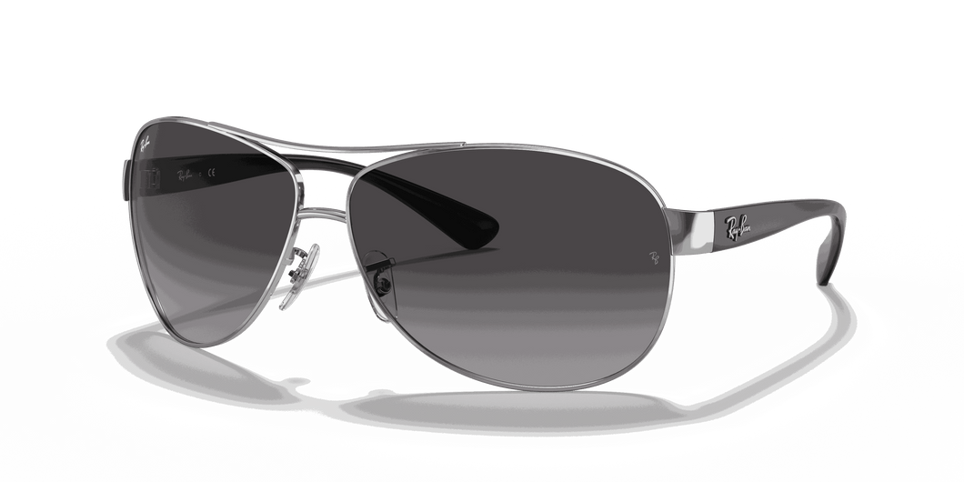 [Light Grey Gradient Dark Grey Lenses, Polished Silver Frame]