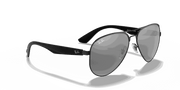 Grey Mirror Silver Lenses, Matte Black Frame