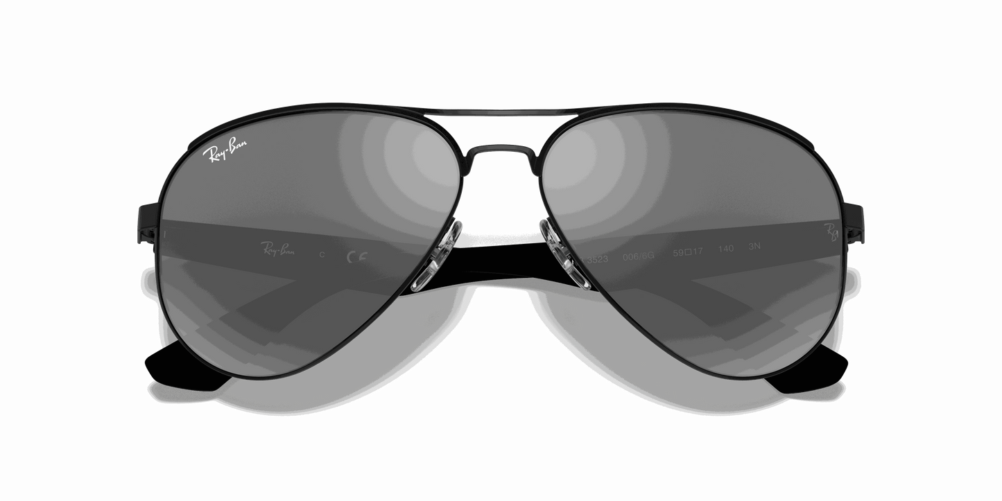 [Grey Mirror Silver Lenses, Matte Black Frame]