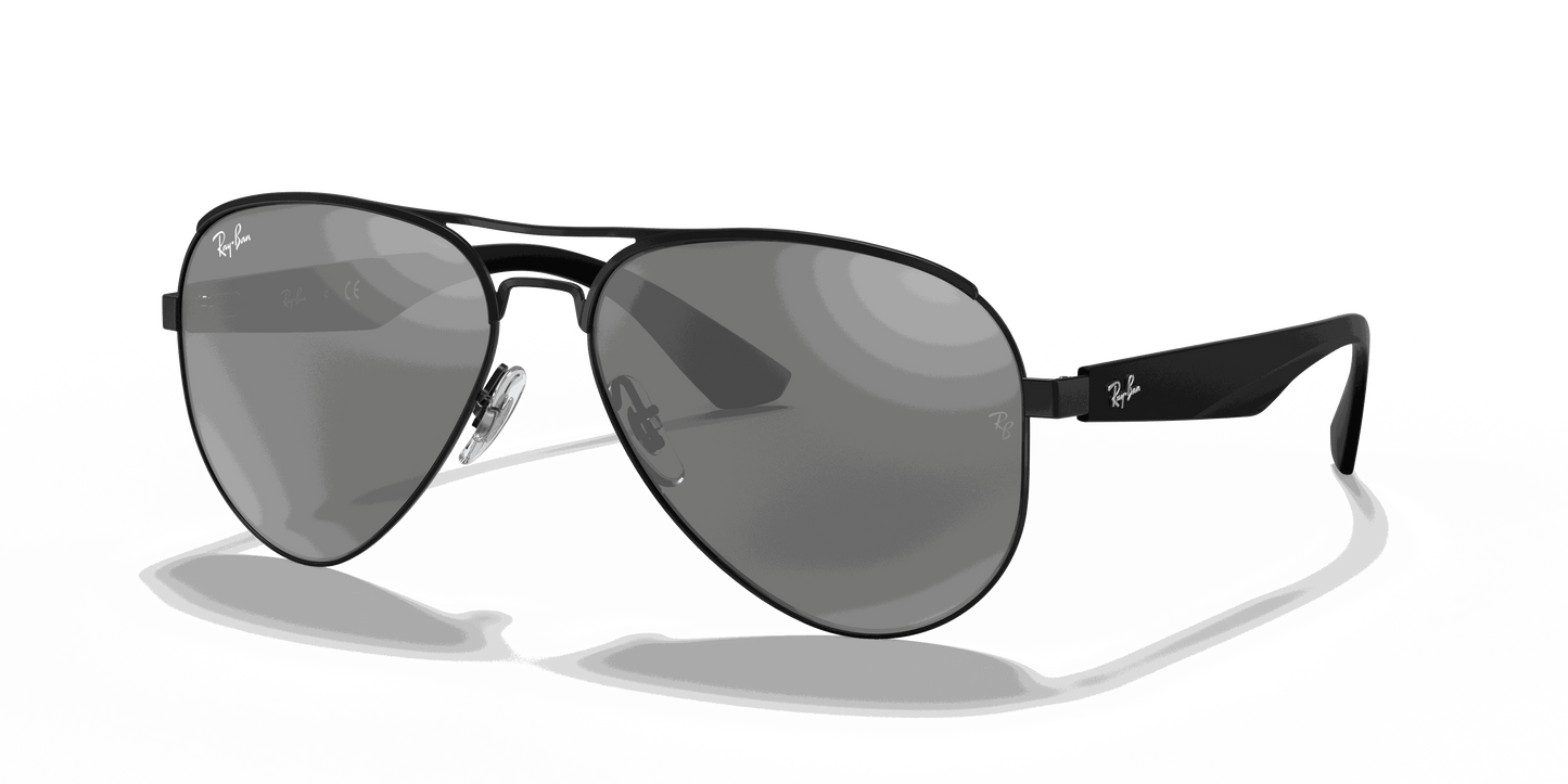 [Grey Mirror Silver Lenses, Matte Black Frame]