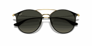 Grey Gradient Lenses, Polished Black On Gold Frame