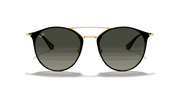 Grey Gradient Lenses, Polished Black On Gold Frame