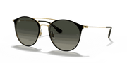 Grey Gradient Lenses, Polished Black On Gold Frame