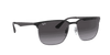 [Light Grey Gradient Dark Grey Lenses, Polished Black On Silver Frame]