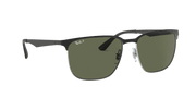 G-15 Green Lenses, Polished Black On Silver Frame